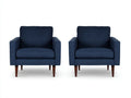 Poltrona in tessuto 79×81×85 cm - blu scuro marrone - linea moderna con braccioli geometrici