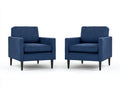 Poltrona in tessuto 78×80×84 cm - blu - design squadrato con seduta profonda