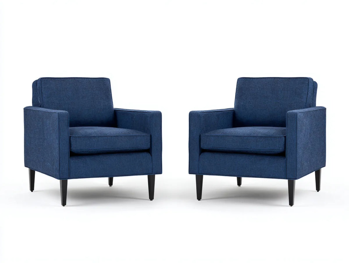 Poltrona in tessuto 78×80×84 cm - blu - design squadrato con seduta profonda