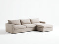 Divano Soggiorno angolare in tessuto 285×170×82 cm - beige - design moderno con chaise longue