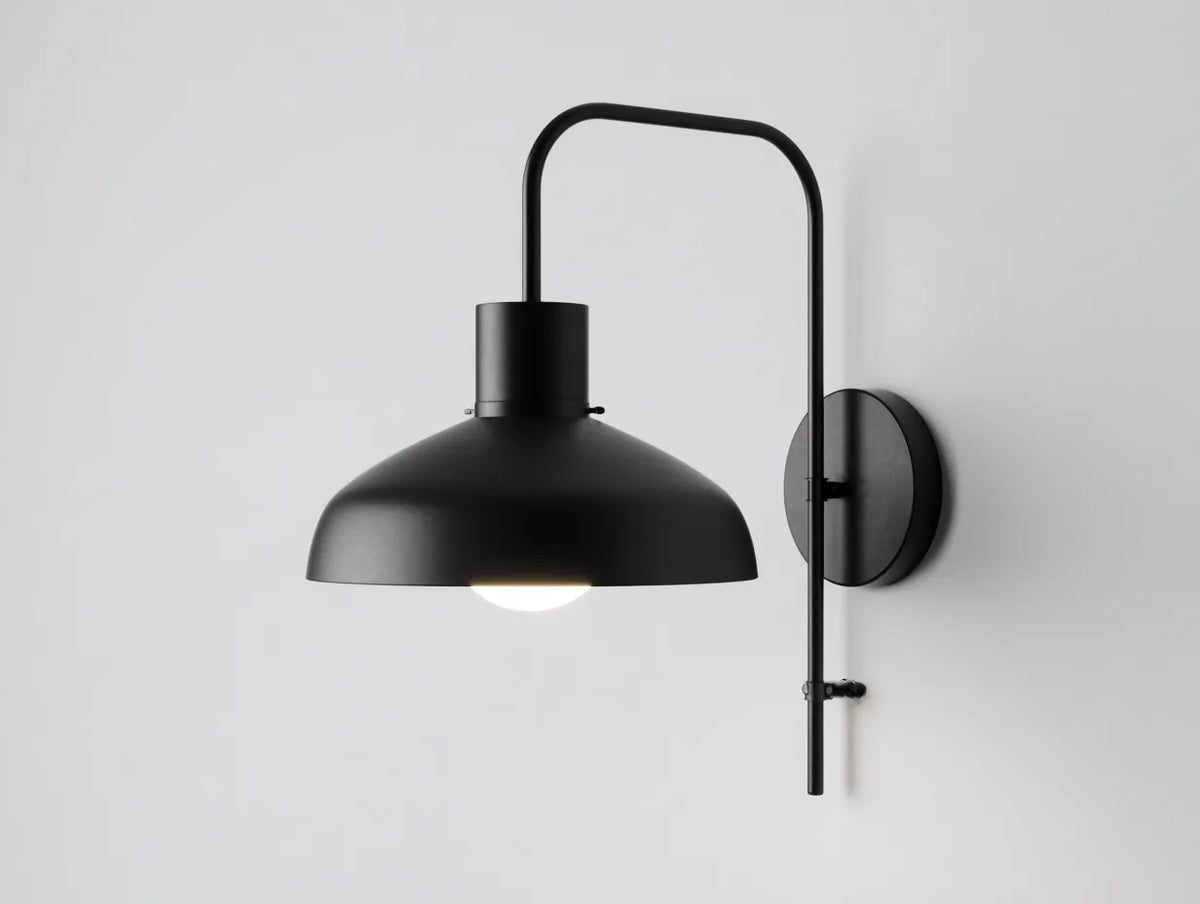 Lampada Da Parete All'Aperto 42×36×55 cm - nero - paralume industriale orientato verso il basso