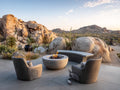 Stufa All'Aperto rotonda 90×90×42 cm - grigio - stile contemporaneo effetto cemento