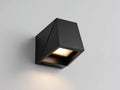 Lampada da parete per esterno in metallo 22×17×36 cm - nera bianca - diffusore opaco dal design geometrico