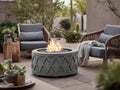 Stufa All'Aperto 95×95×42 cm - cemento grigio - tavolo fuoco rotondo con effetto decorativo