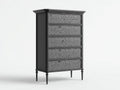Credenza alta Sala da pranzo 82×42×138 cm - legno nero e grigio - stile classico decorativo