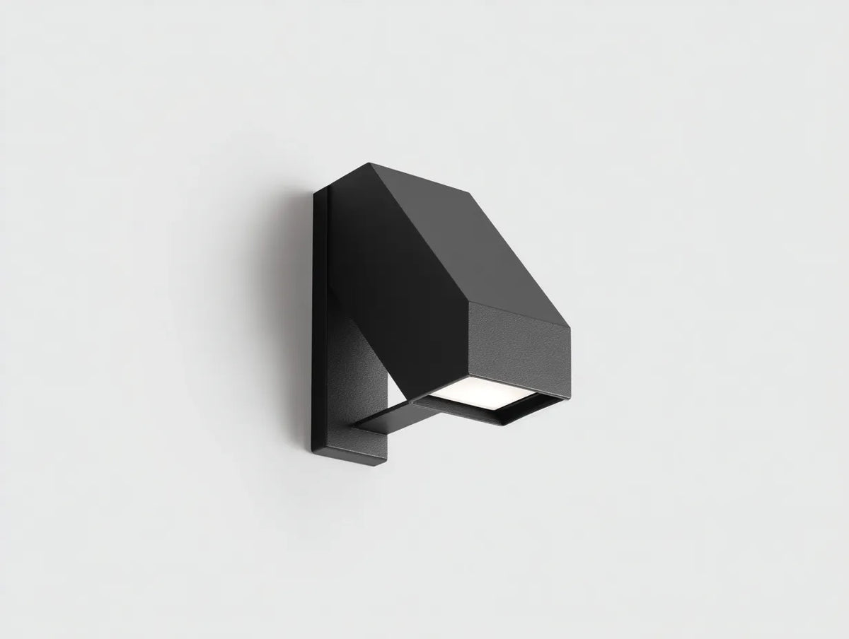 Lampada da parete per esterno in metallo 24×18×39 cm - nera trasparente - lanterna rettangolare con vetro satinato