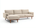 Divano angolare in tessuto 250×158×86 cm - beige legno chiaro - chaise longue con base rialzata