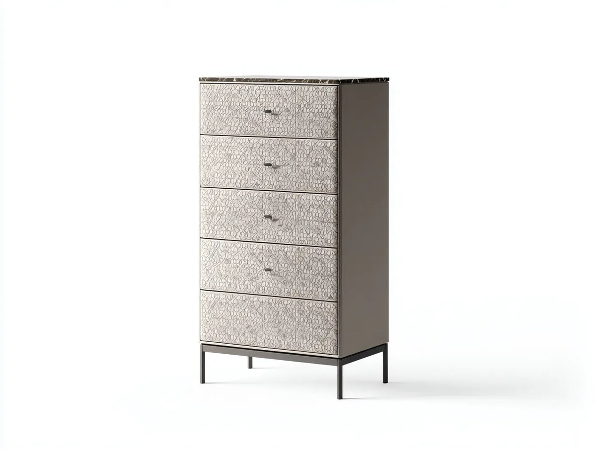 Credenza verticale Sala da pranzo 70×40×128 cm - legno beige e grigio - design moderno salvaspazio