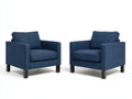 Poltrona Soggiorno 84×80×83 cm - blu - set compatto con linee geometriche