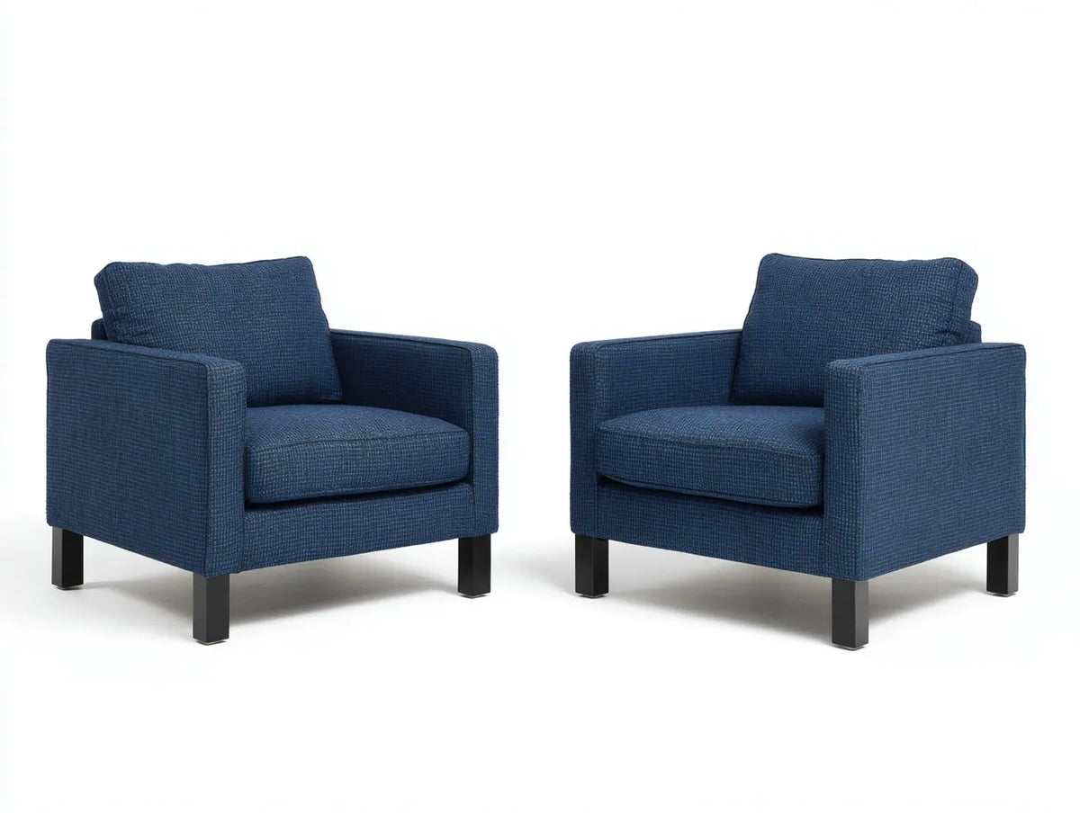 Poltrona Soggiorno 84×80×83 cm - blu - set compatto con linee geometriche